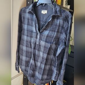 Pact Women's Navy and Slate Plaid Tunic